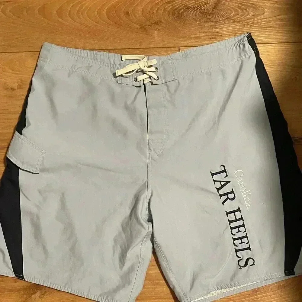 North Carolina Tar Heels Swimsuit Mens Blue Trunks Swim Board Shorts Size XL